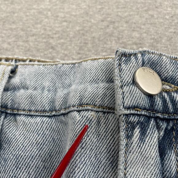 PTCL Denim Maxi Jean Skirt Womens 26 Blue Faded Light Wash Stretch Boho Western - Picture 12 of 16